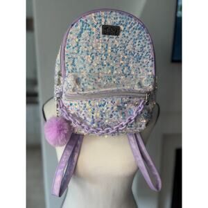 Justice Girls Iridescent Purple Sequin Mini Backpack NEW